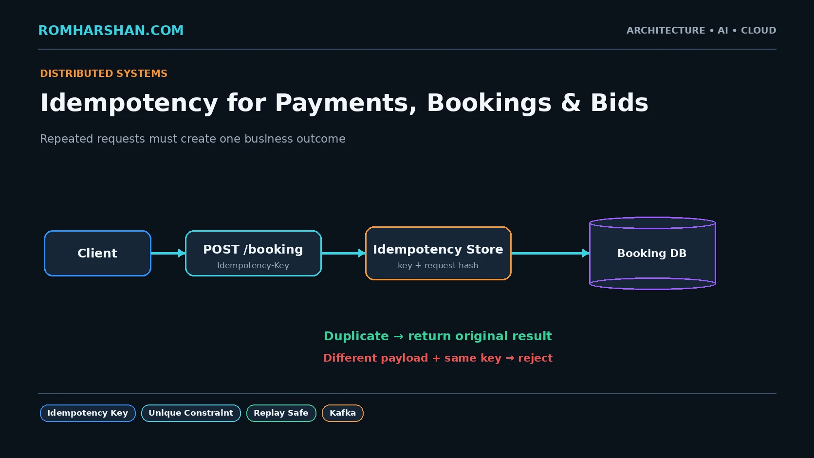 Idempotency in Payments, Bookings, Bids and Event Consumers
