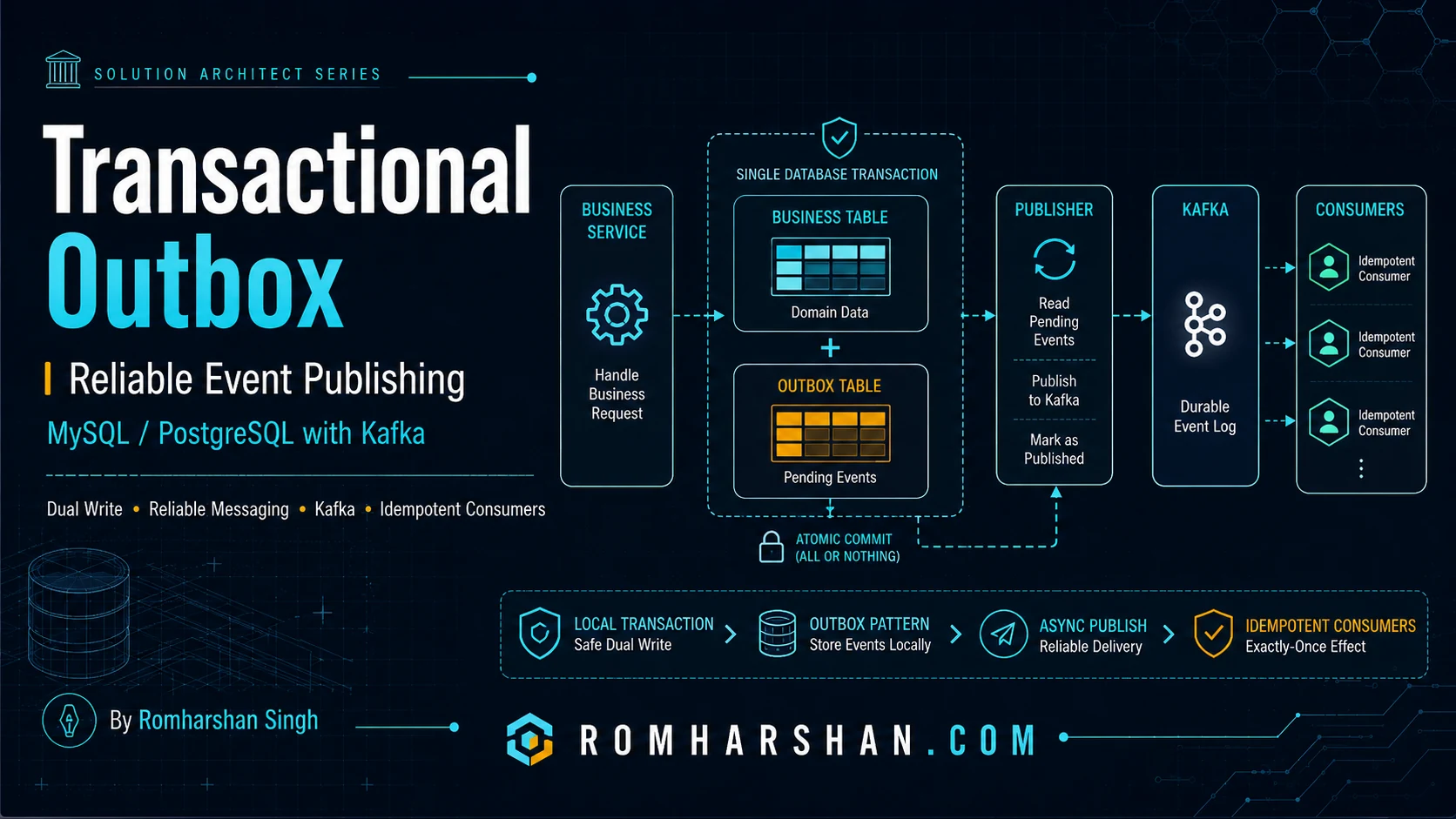 Transactional Outbox Pattern with MySQL, PostgreSQL and Kafka